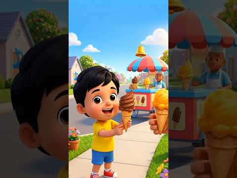 Short: Ice Cream Bell Goes Ting Ting Ting | English Poem for Kids 🍦 | Nursery Rhyme | #icecream #shorts