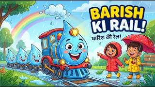 Thumbnail for Boondon Ki Chhoti Rail 🚂🌧️ | Hindi Rain Song for Kids | Nursery Rhymes | Button & Bow