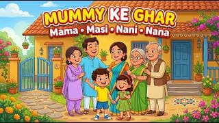 Thumbnail for Mummy Ke Ghar | Hindi Nursery Rhyme for Kids | Mama Masi Nani Nana Song